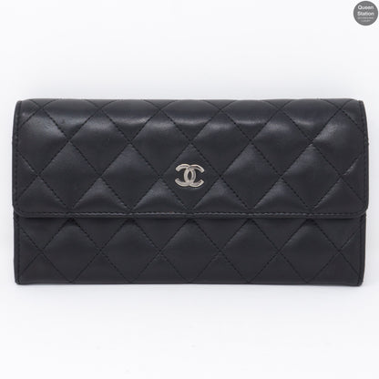 CC Long Flap Wallet Black