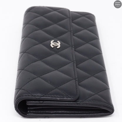 CC Long Flap Wallet Black