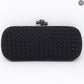 Stretch Knot Clutch Black Silk & Snakeskin