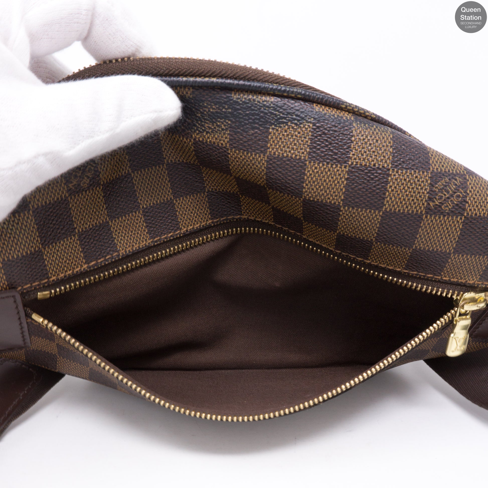 Louis Vuitton Melville Waist Bag Damier Ébène Canvas Brown Leather  ref.499597 - Joli Closet