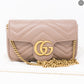 GG Marmont Matelassé Super Mini Dusty Pink