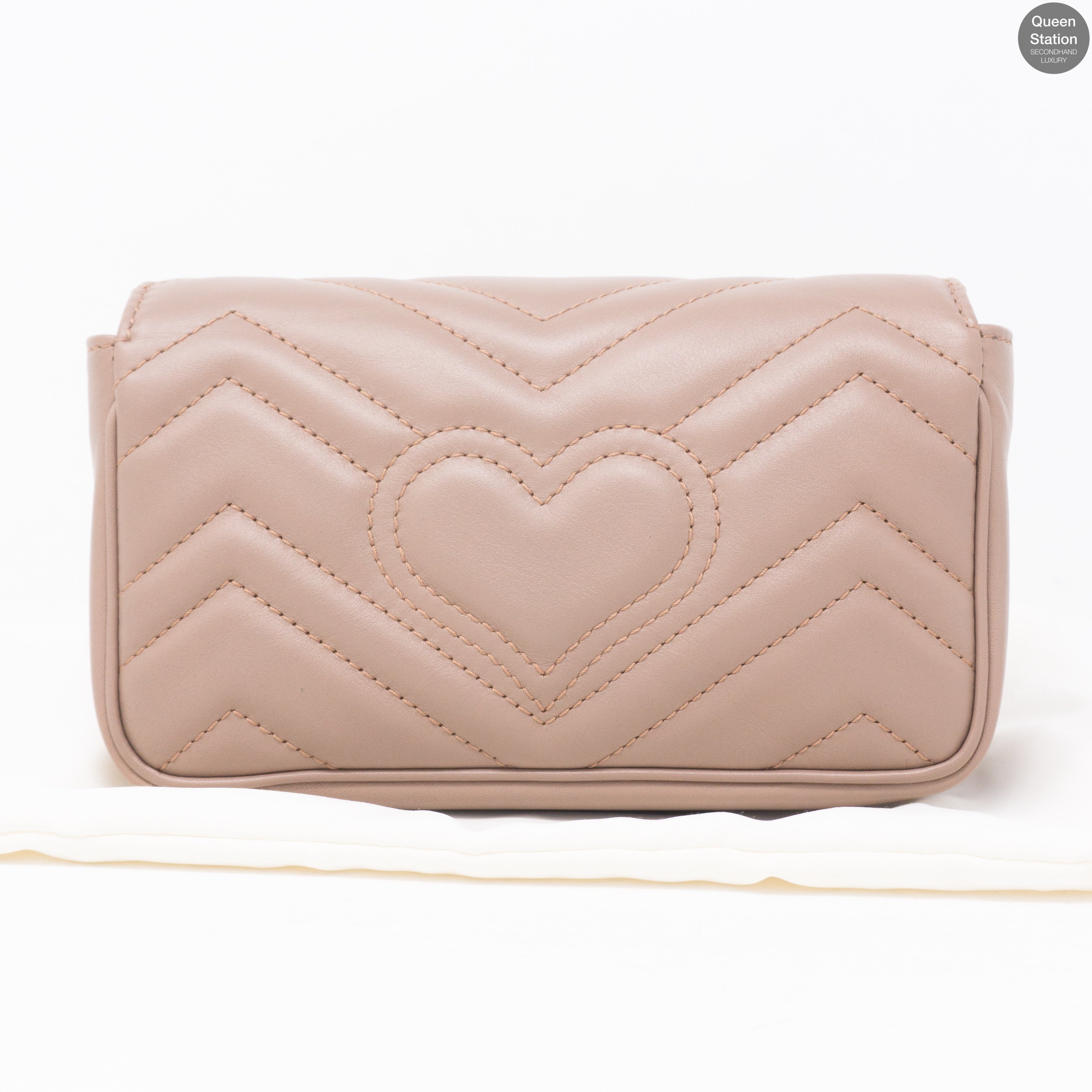 GG Marmont Flap Matelassé Super Mini Dusty Pink