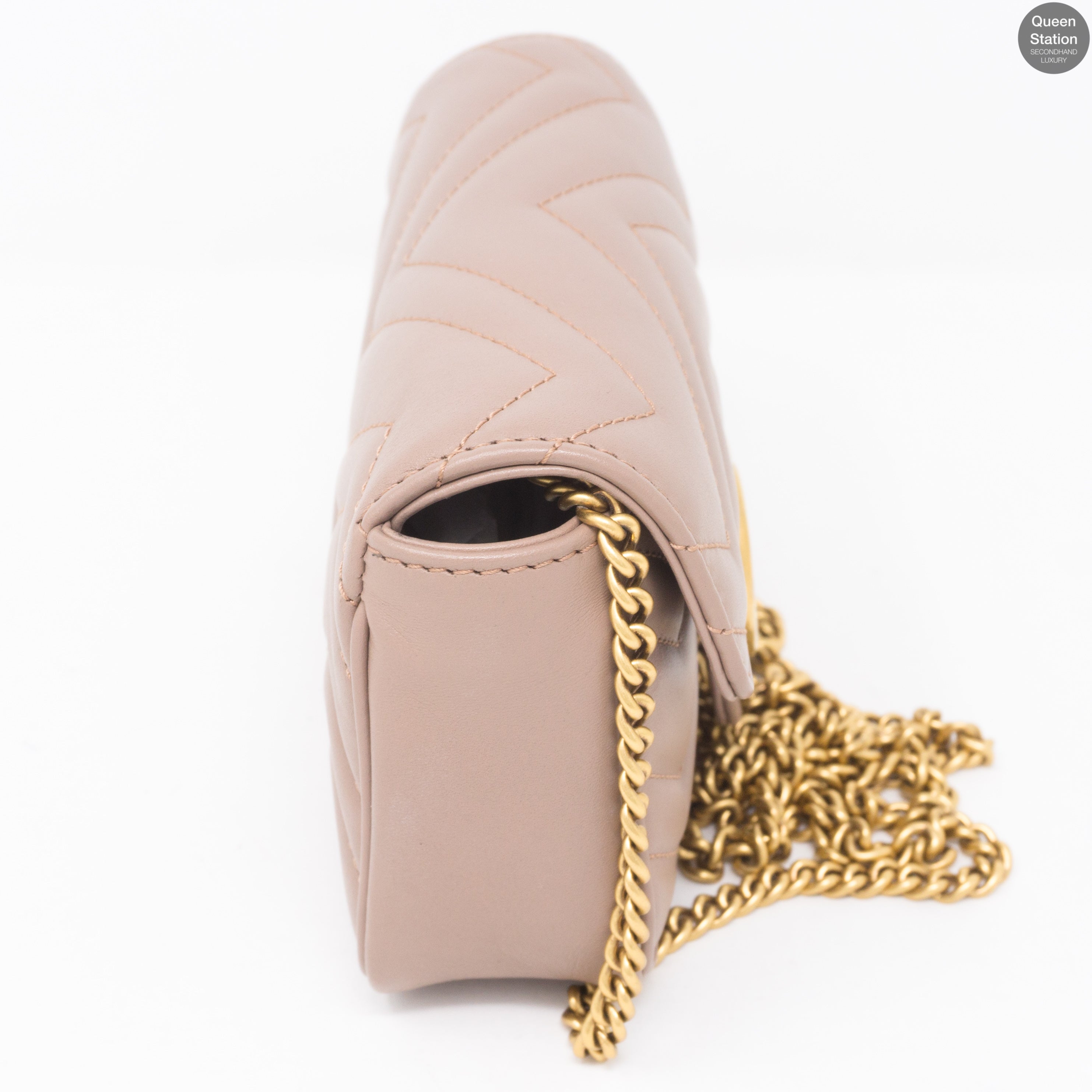 GG Marmont Flap Matelassé Super Mini Dusty Pink
