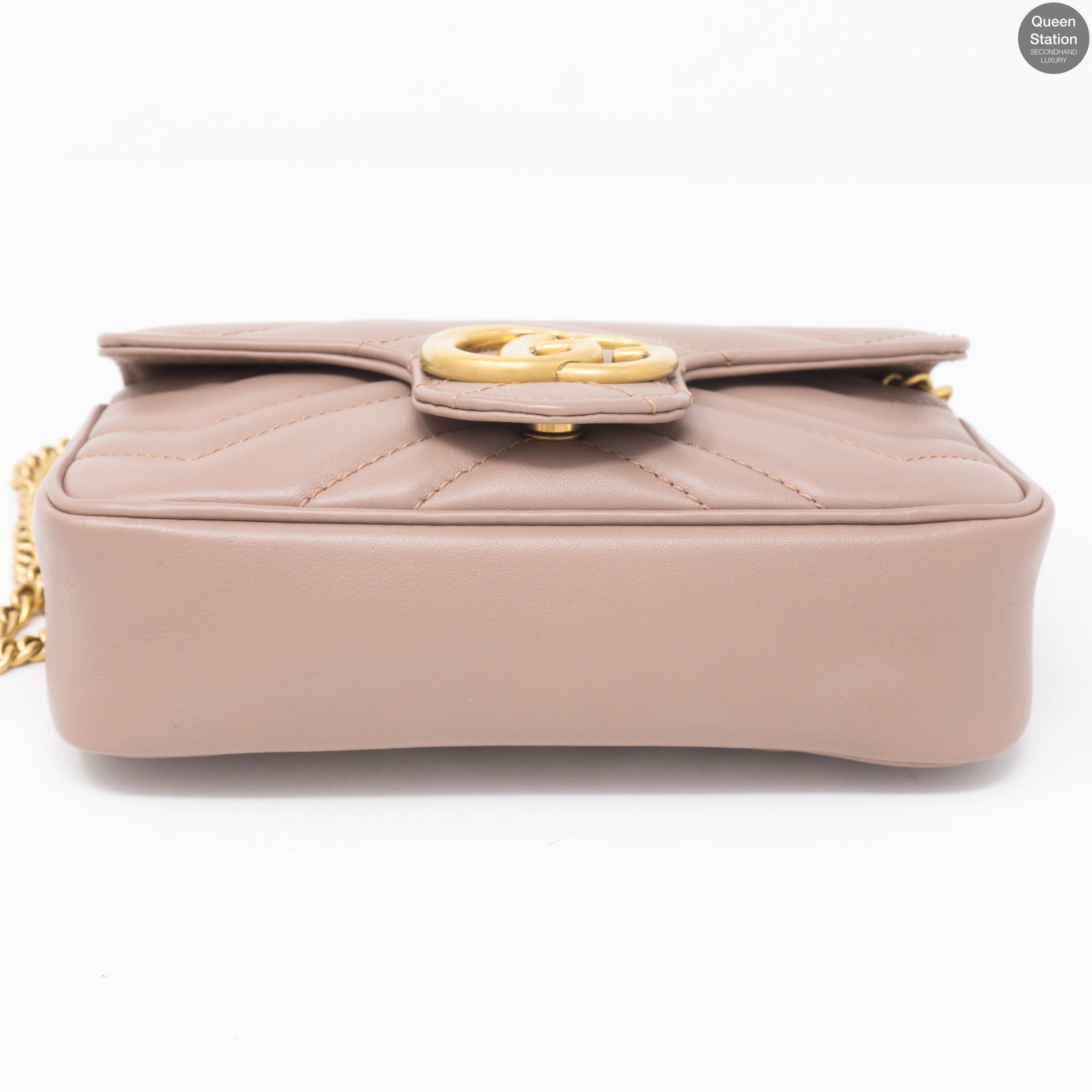 GG Marmont Flap Matelassé Super Mini Dusty Pink