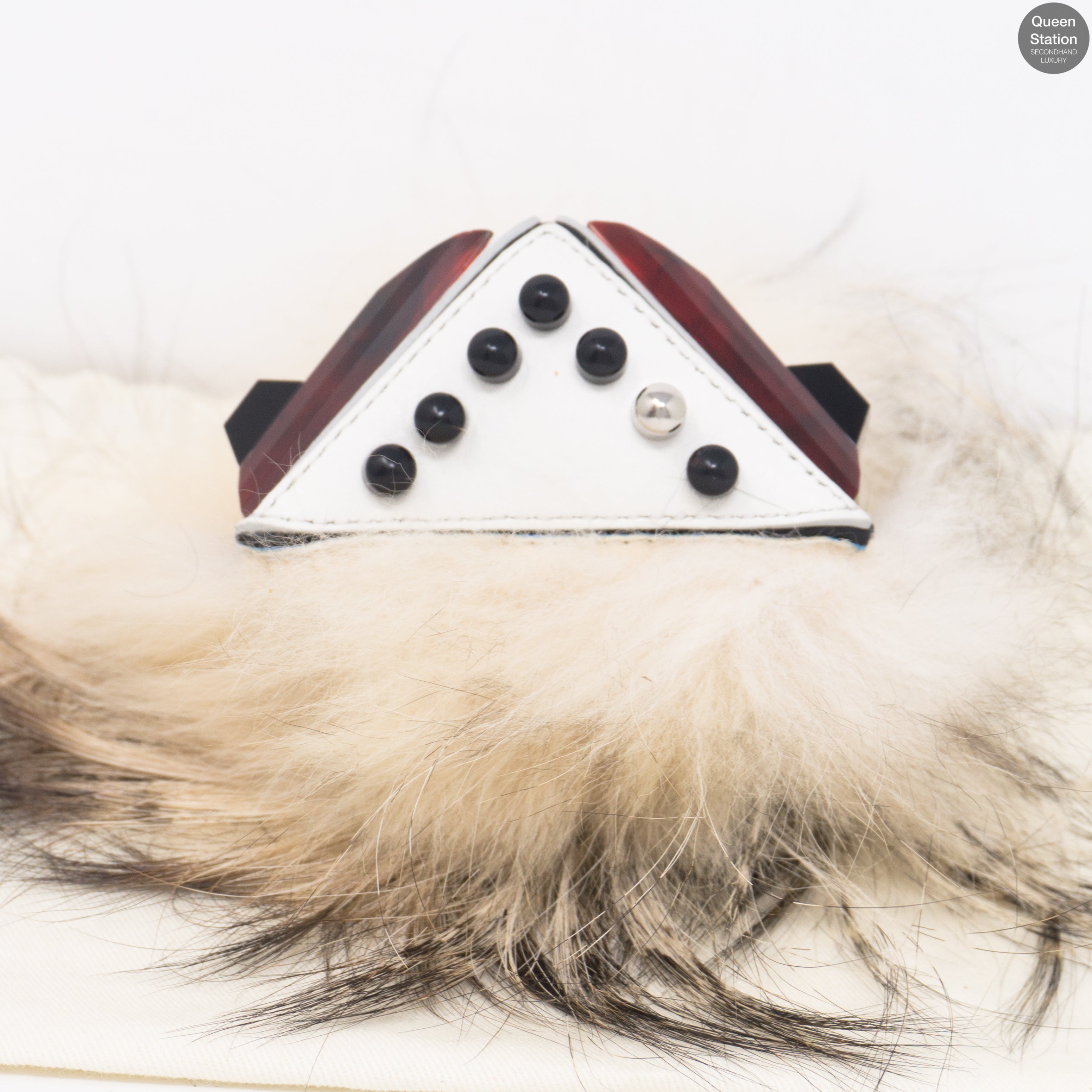 Prism Triangle Monster Fur Purse Charm