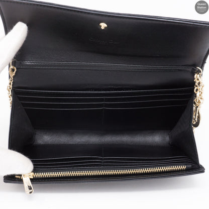 Lady Dior Wallet On Chain Black Leather