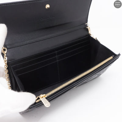 Lady Dior Wallet On Chain Black Leather
