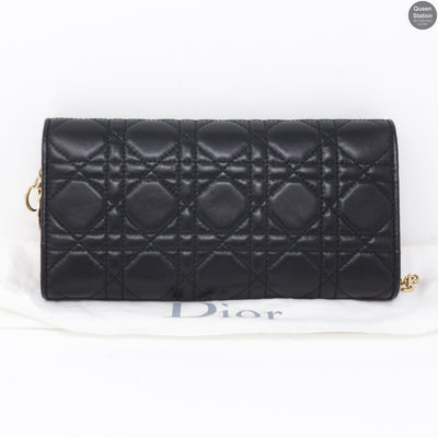 Lady Dior Wallet On Chain Black Leather