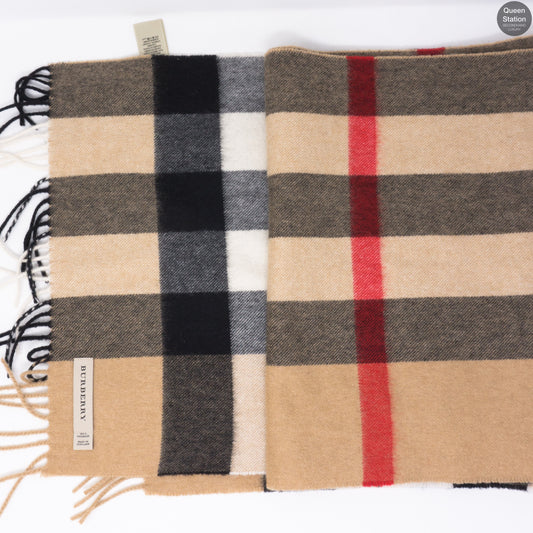 Large Classic Cashmere Scarf In Check