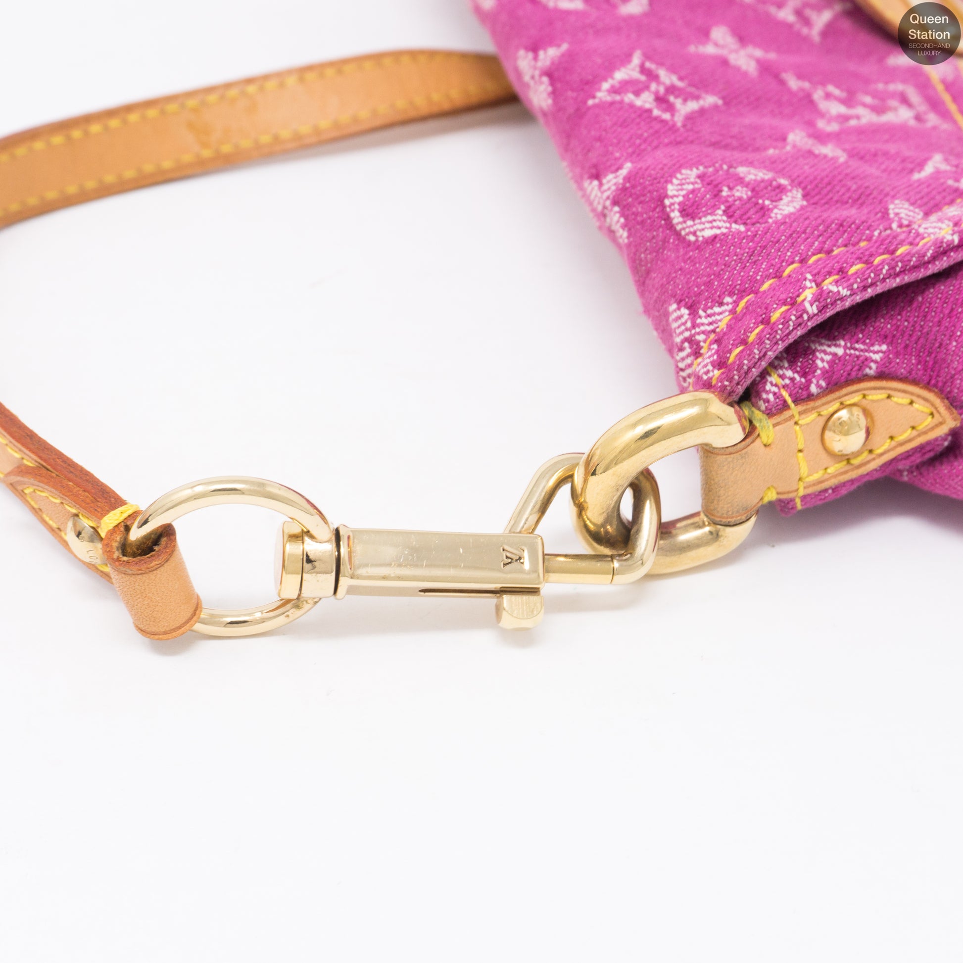 Louis Vuitton Pleaty Handbag Denim Mini Pink 932757