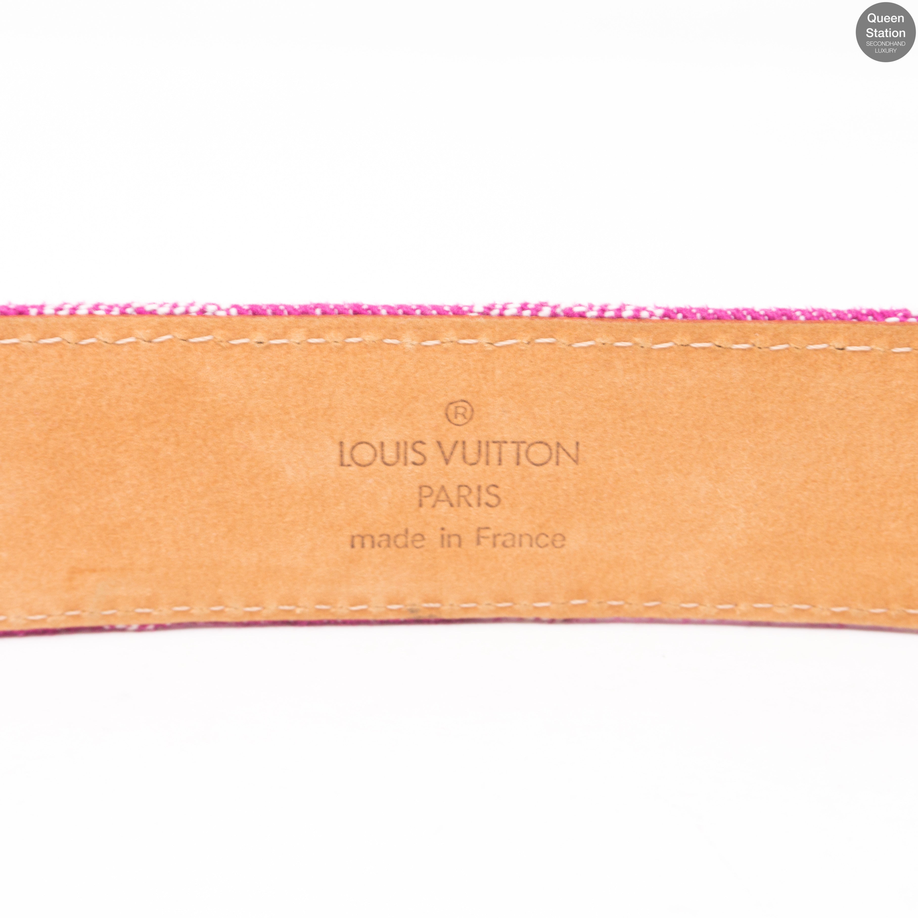 Monogram Belt Pink Denim 80 cm