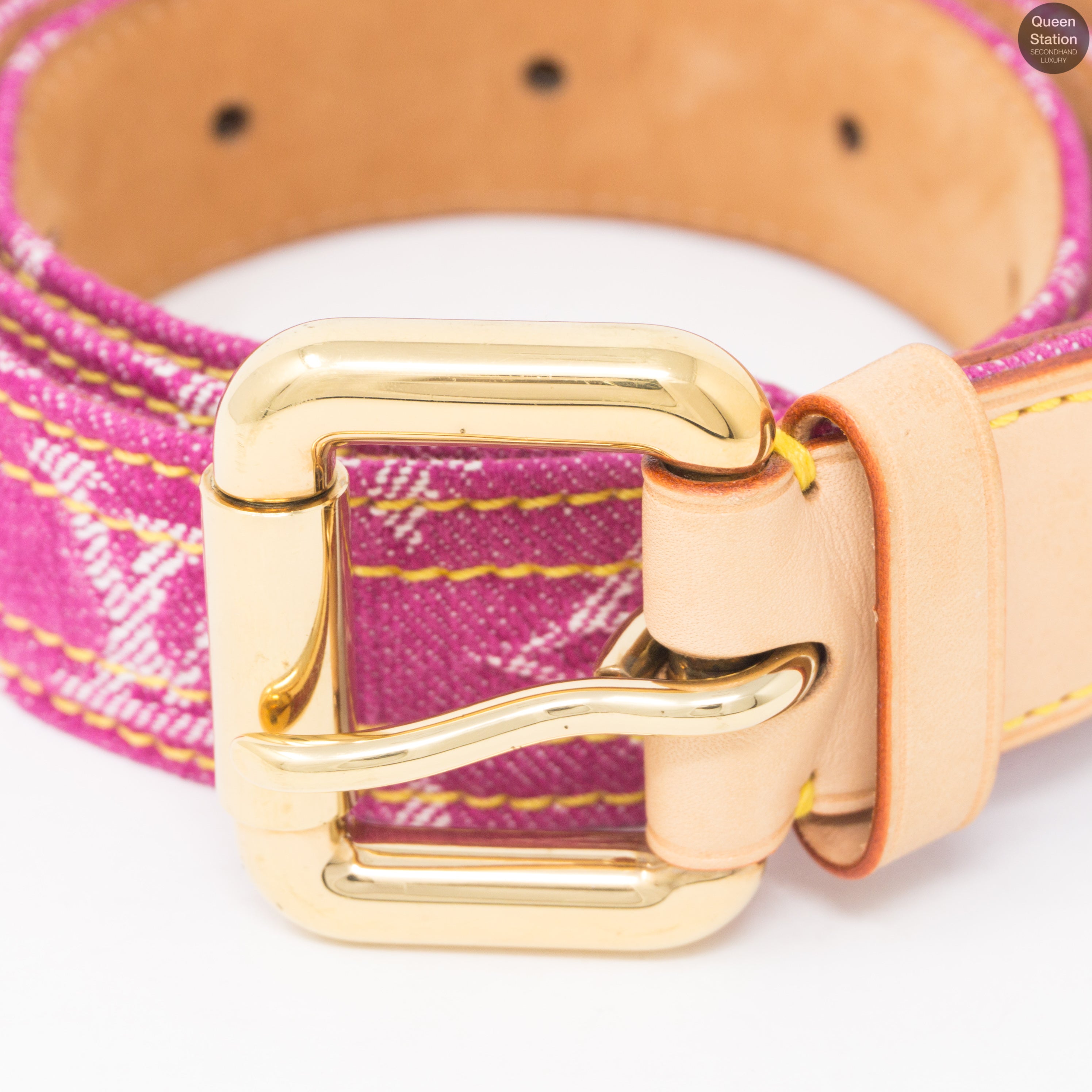 Monogram Belt Pink Denim 80 cm