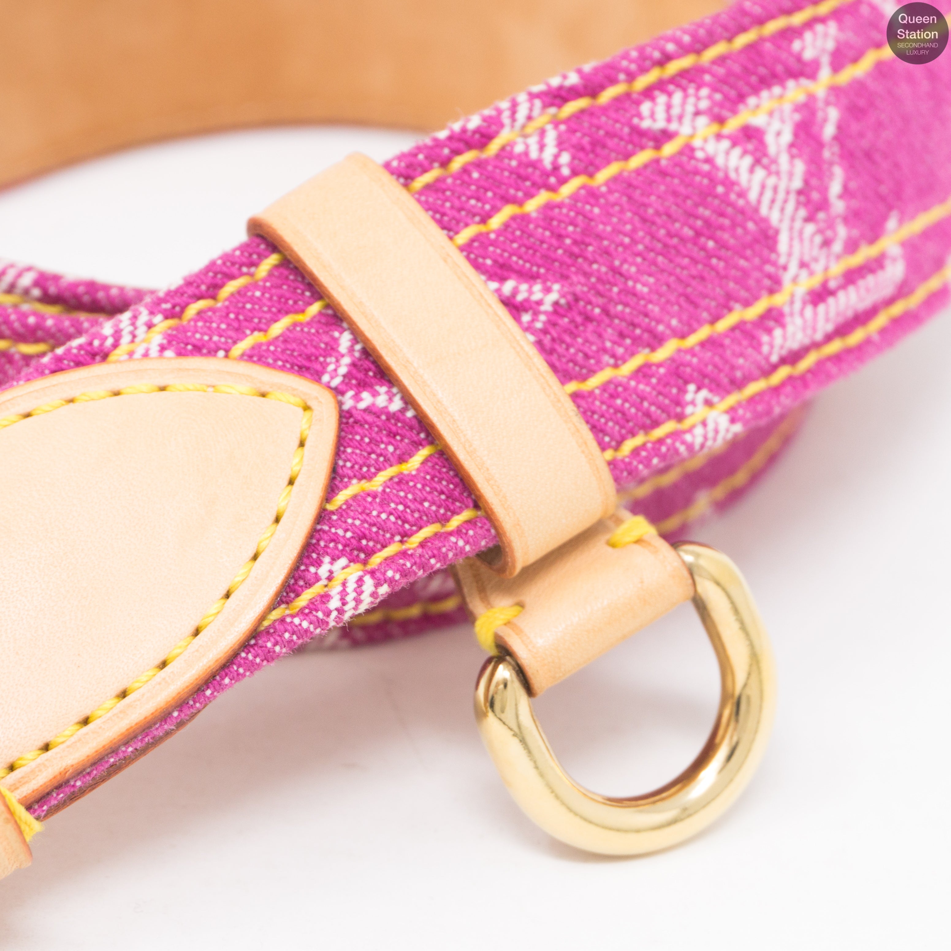 Monogram Belt Pink Denim 80 cm