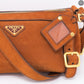 Orange Suede Leather Shoulder Bag