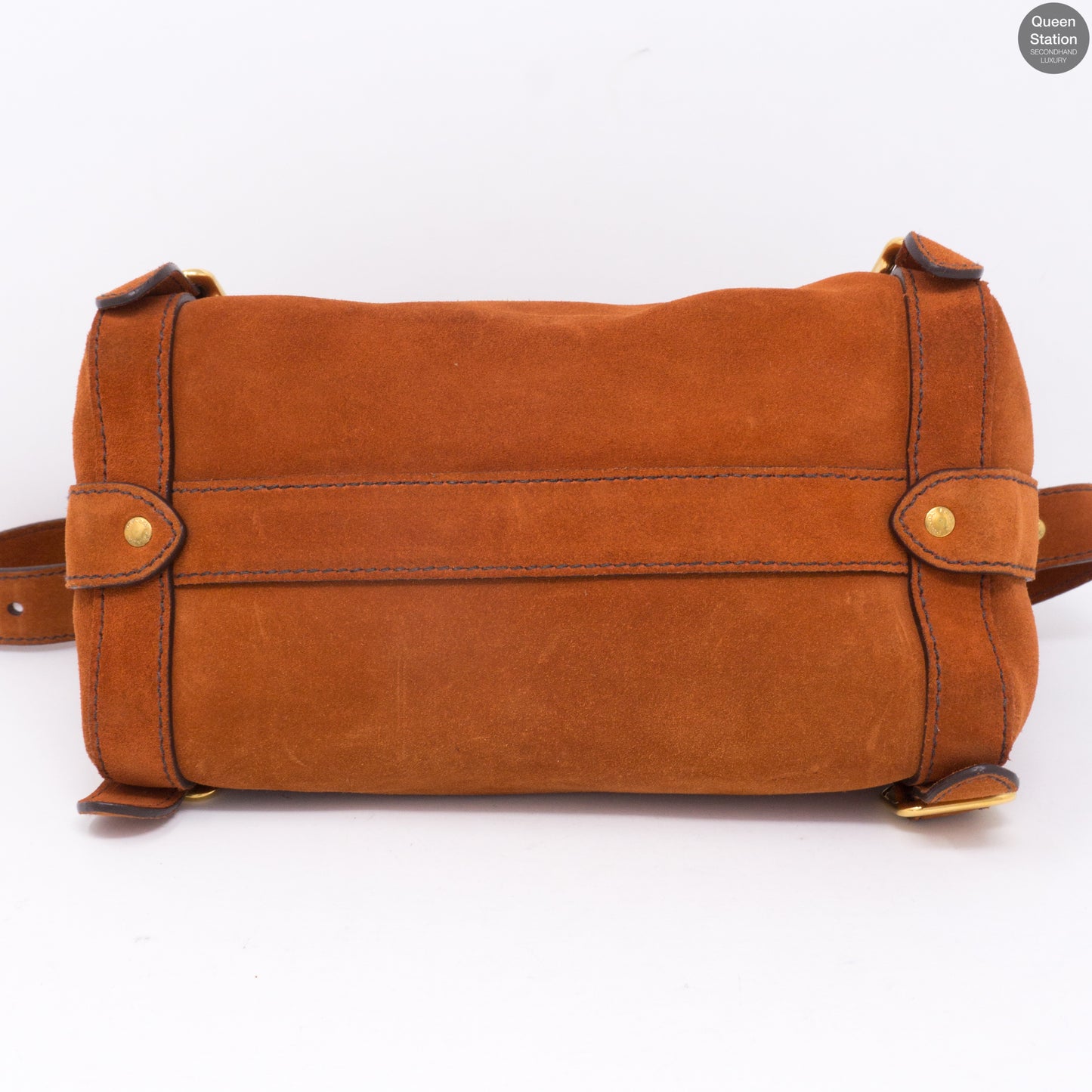 Orange Suede Leather Shoulder Bag