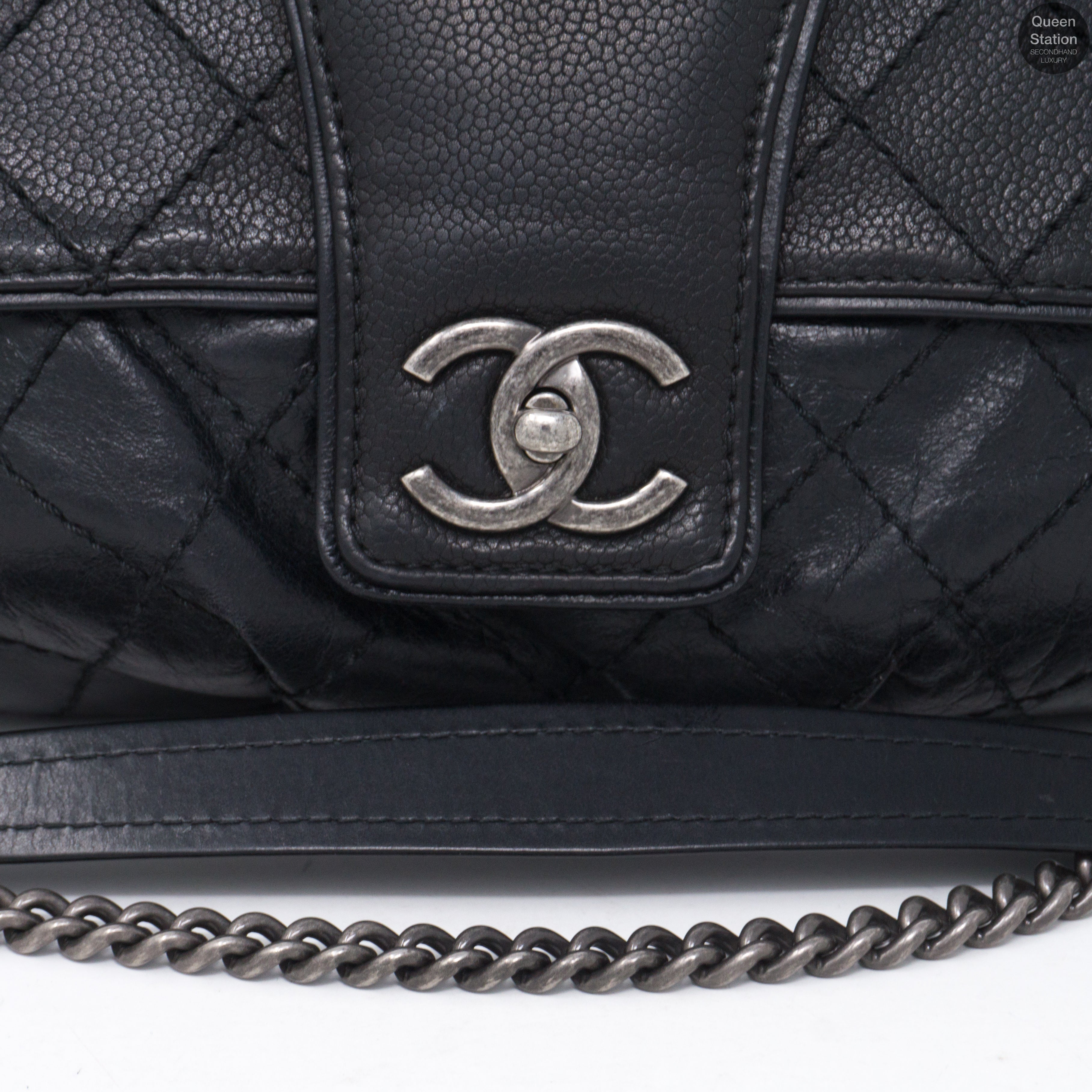 Large Black Leather Messenger Bag