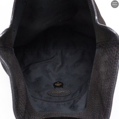 Clemmie Oversized Black Suede Clutch