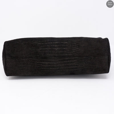Clemmie Oversized Black Suede Clutch