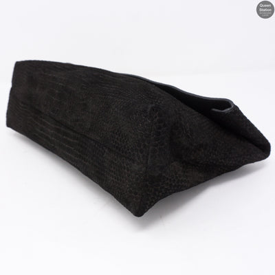 Clemmie Oversized Black Suede Clutch
