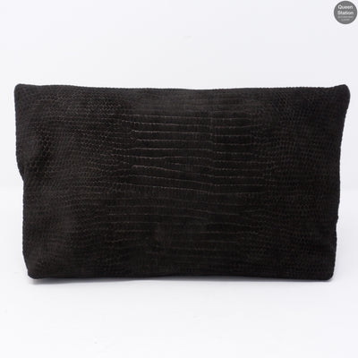 Clemmie Oversized Black Suede Clutch