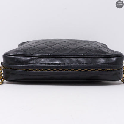 Black CC Diamond Quilted Camera Bag