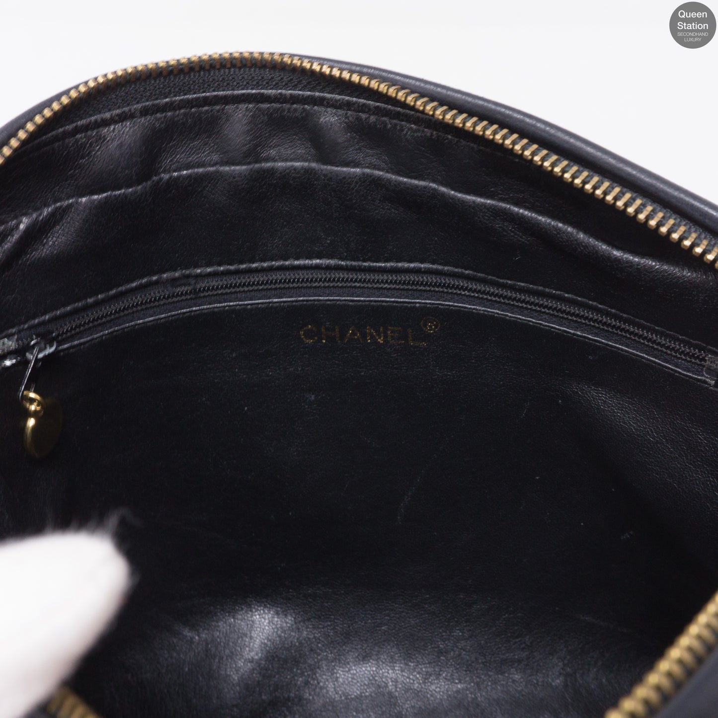 Black CC Diamond Quilted Camera Bag