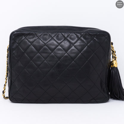 Black CC Diamond Quilted Camera Bag