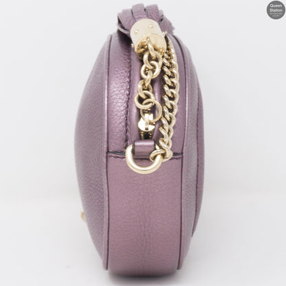 Soho Mini Chain Bag Metallic Purple Leather