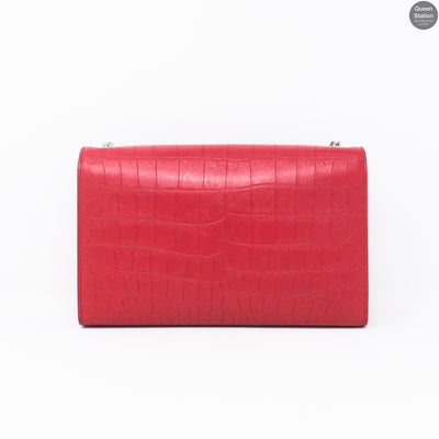 Kate Medium Tassel Crocodile Embossed Leather