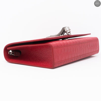 Kate Medium Tassel Crocodile Embossed Leather