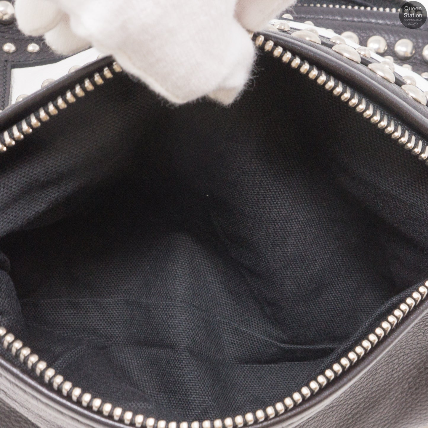 Pandora Studded Black & White Leather