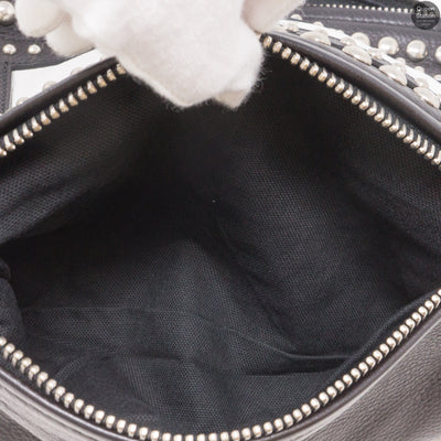 Pandora Studded Black & White Leather