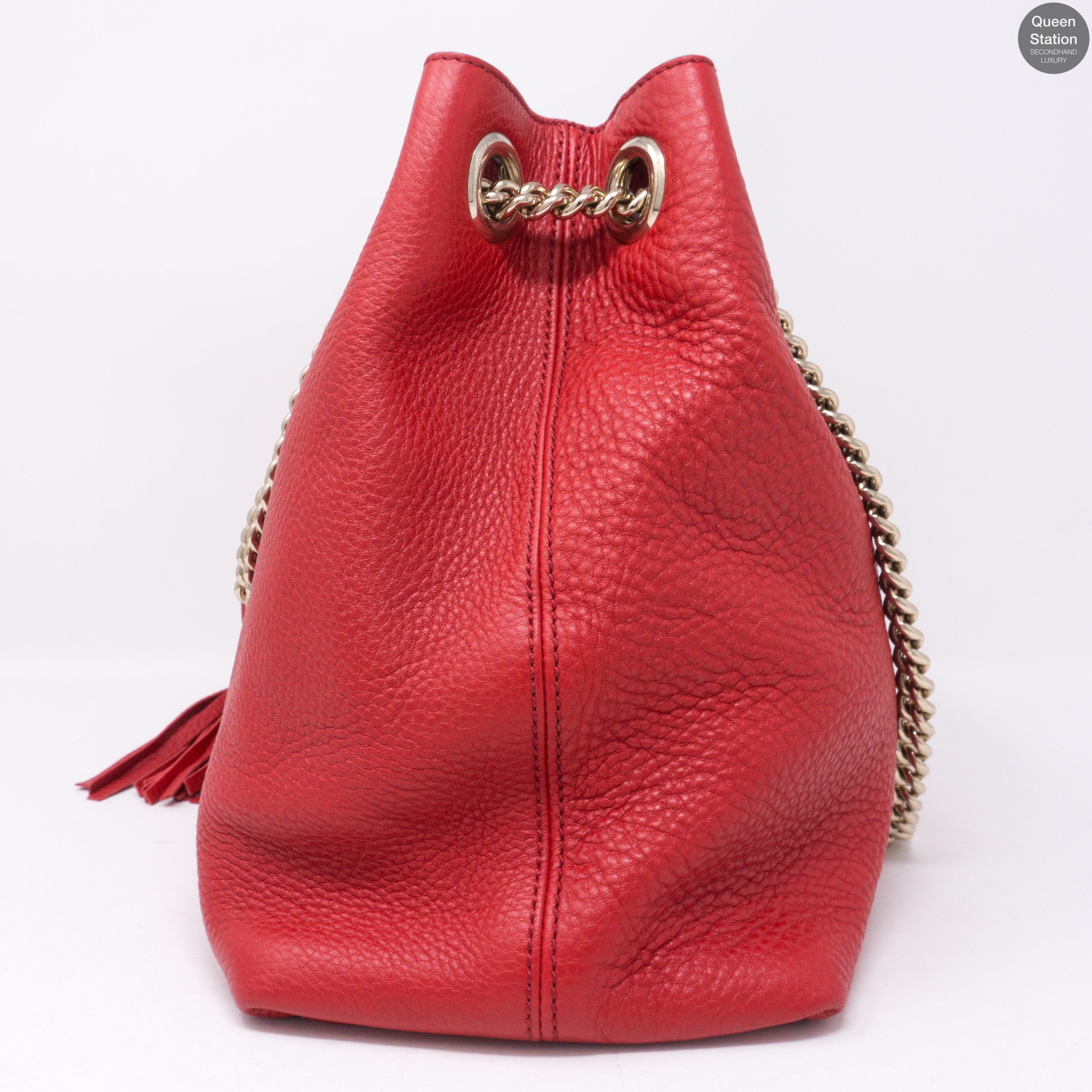 Soho Tassel Chain Red Leather Bag