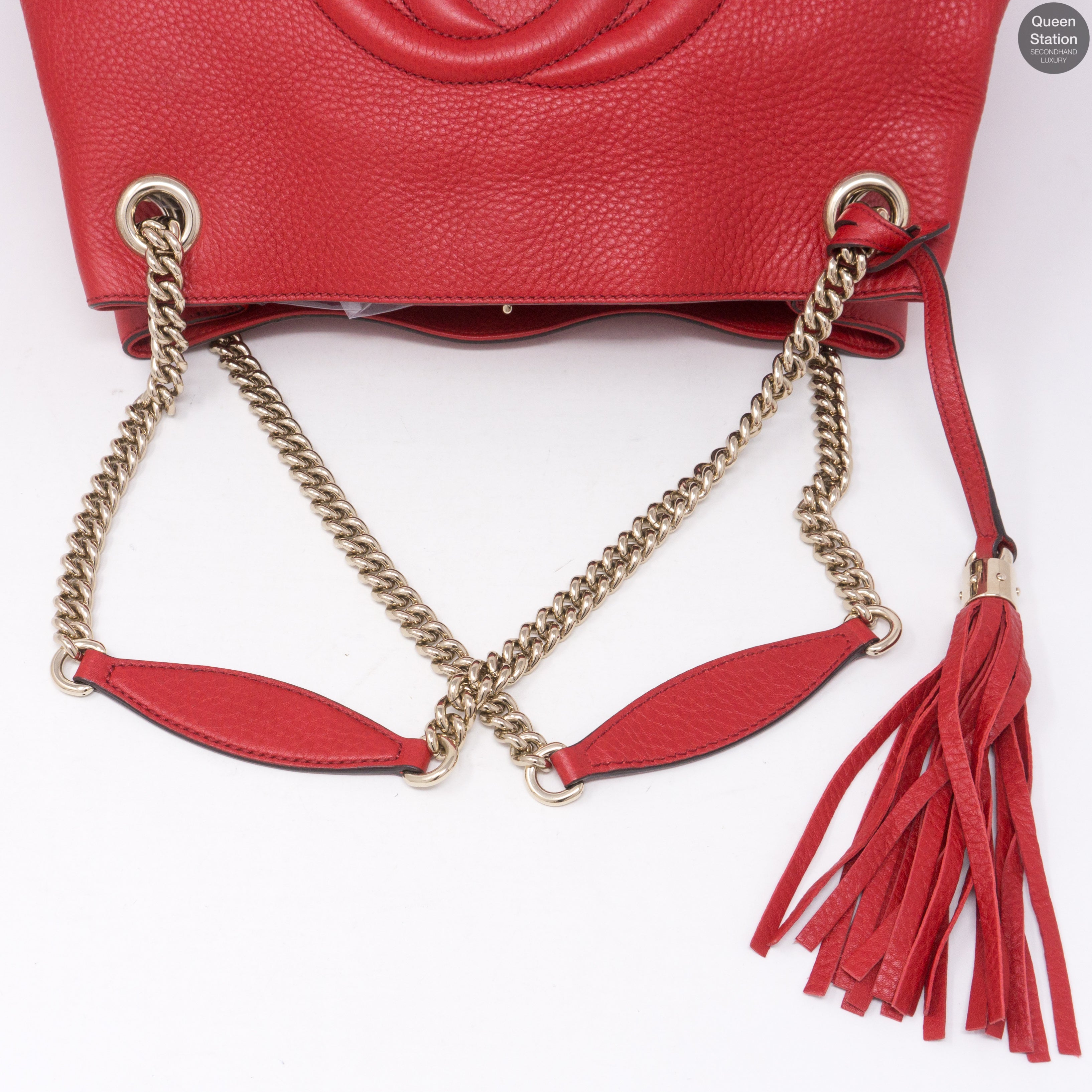 Soho Tassel Chain Red Leather Bag
