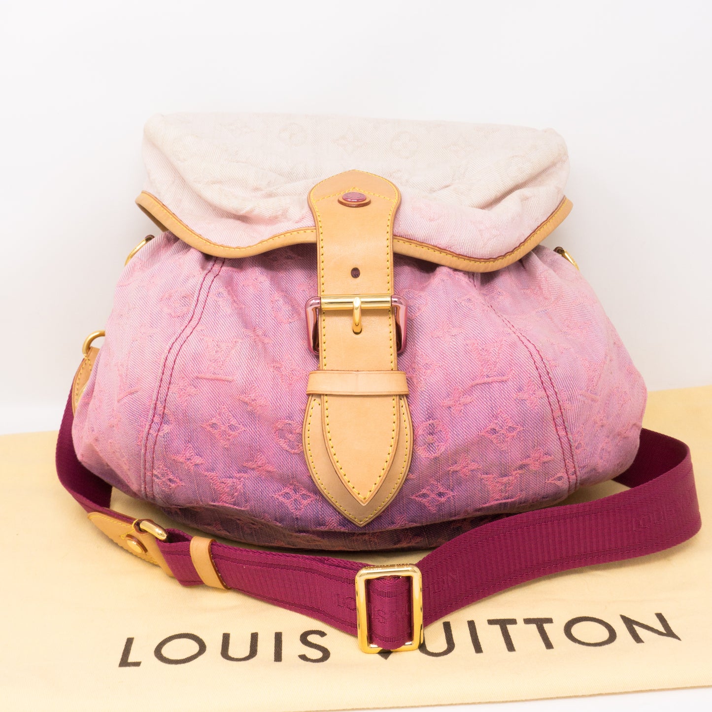 Louis Vuitton Pink Monogram Denim Sunshine QJB17XECPB002