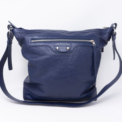 Day Messenger Bag Blue Leather