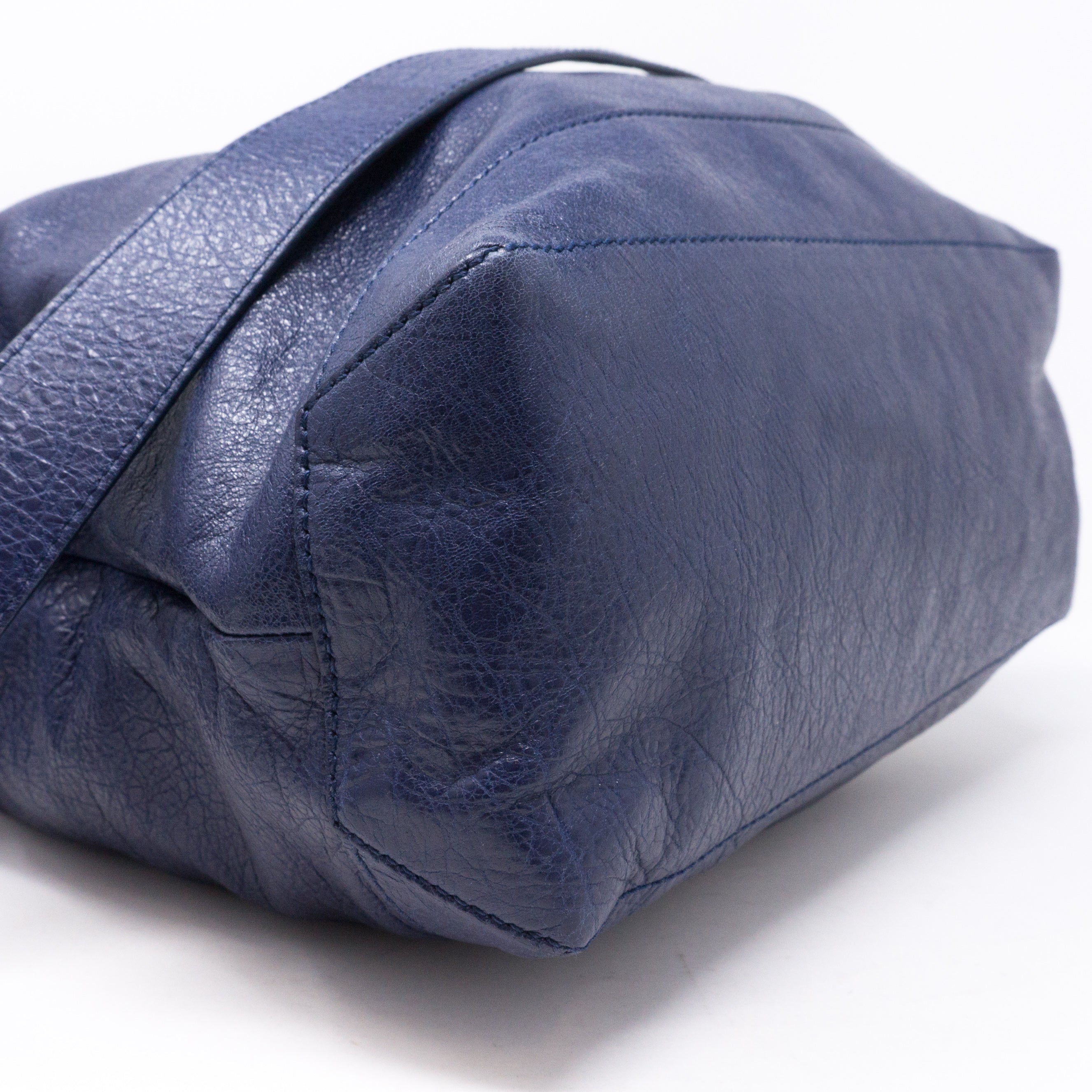 Day Messenger Bag Blue Leather