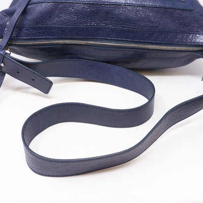 Day Messenger Bag Blue Leather