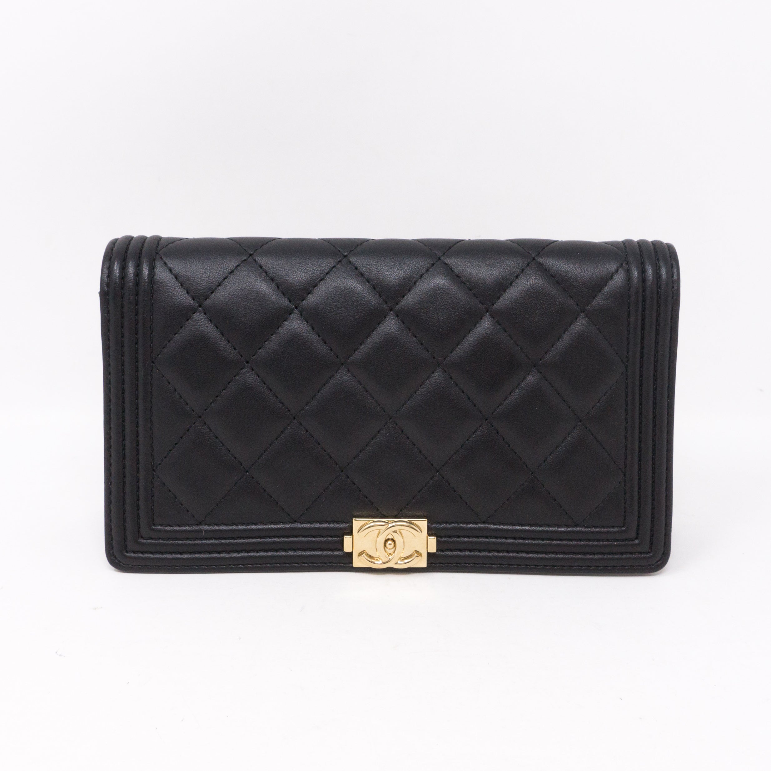 Chanel – Boy Chanel Black Long Flap Wallet – Queen Station