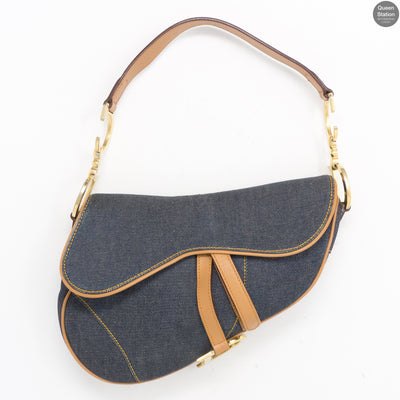 Saddle Bag Blue Denim & Leather