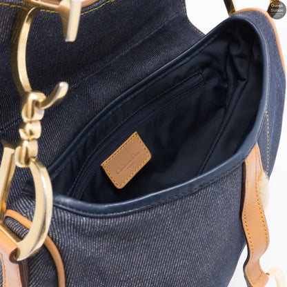 Saddle Bag Blue Denim & Leather