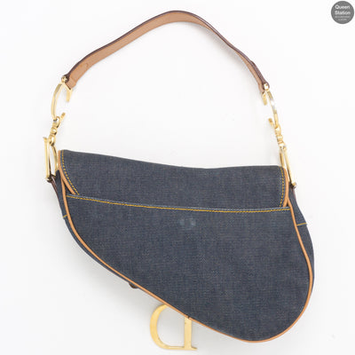 Saddle Bag Blue Denim & Leather