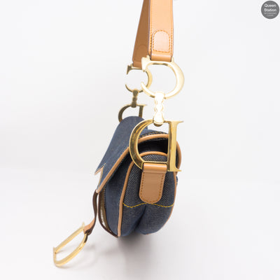Saddle Bag Blue Denim & Leather