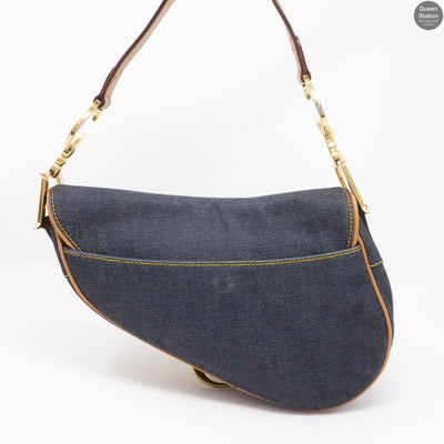 Saddle Bag Blue Denim & Leather