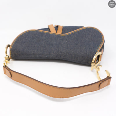 Saddle Bag Blue Denim & Leather