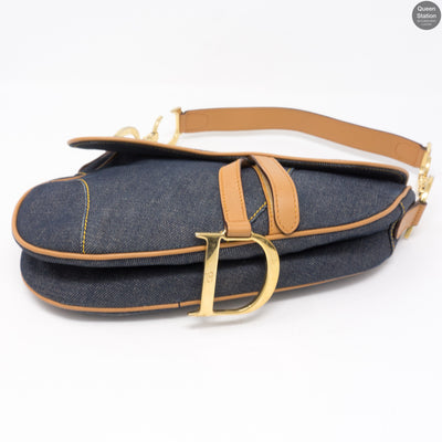Saddle Bag Blue Denim & Leather