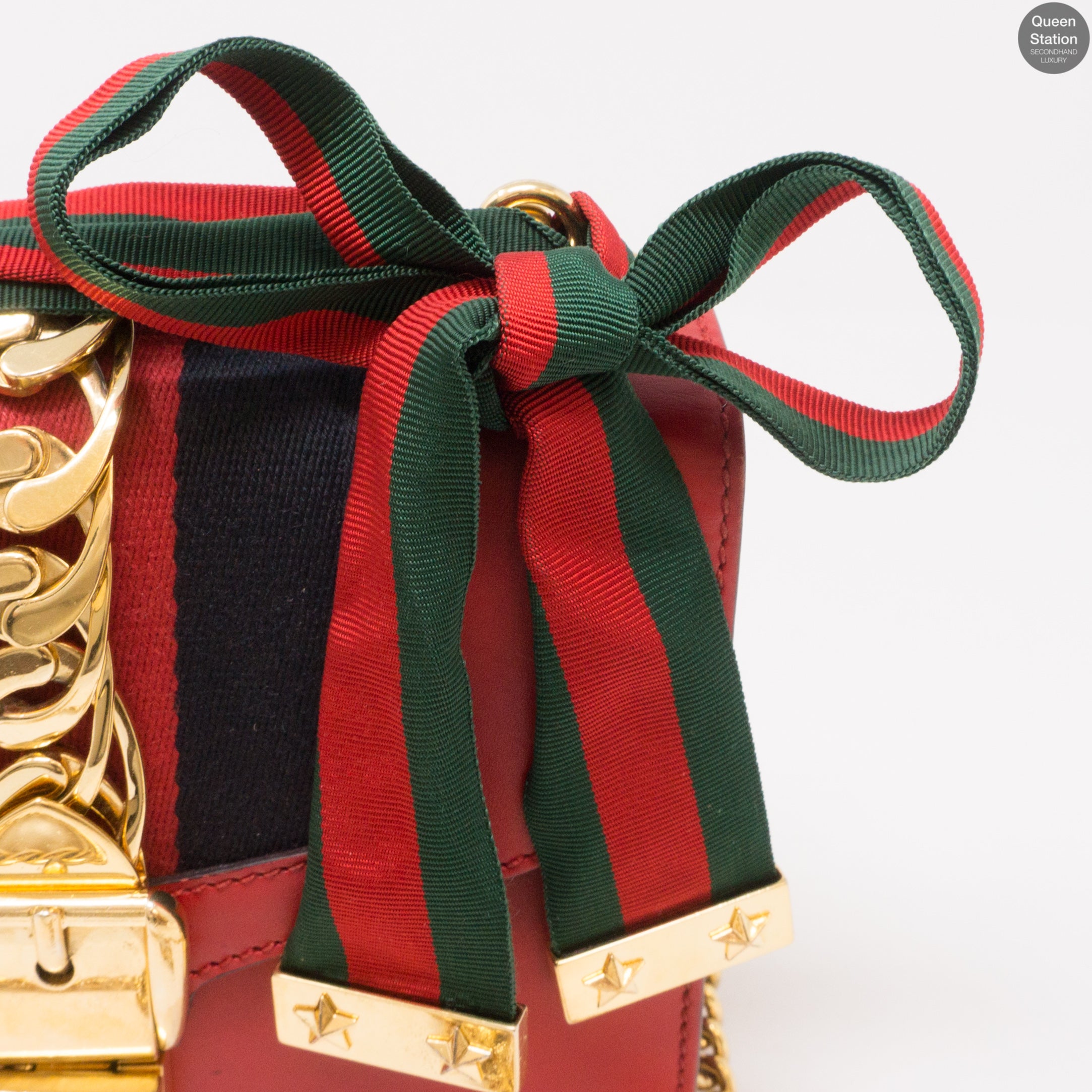 Sylvie Mini Red Leather Chain Bag