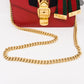 Sylvie Mini Red Leather Chain Bag