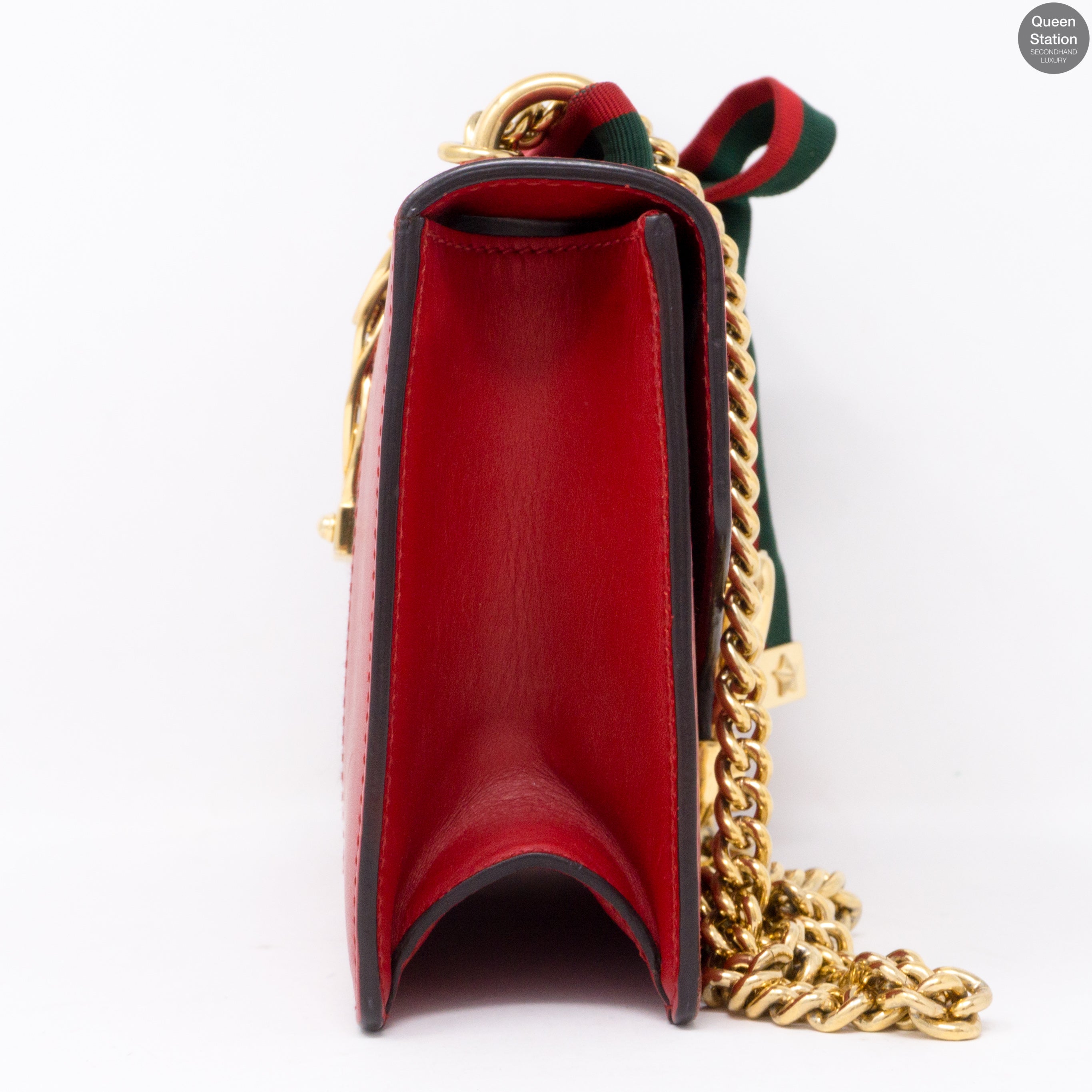 Sylvie Mini Red Leather Chain Bag