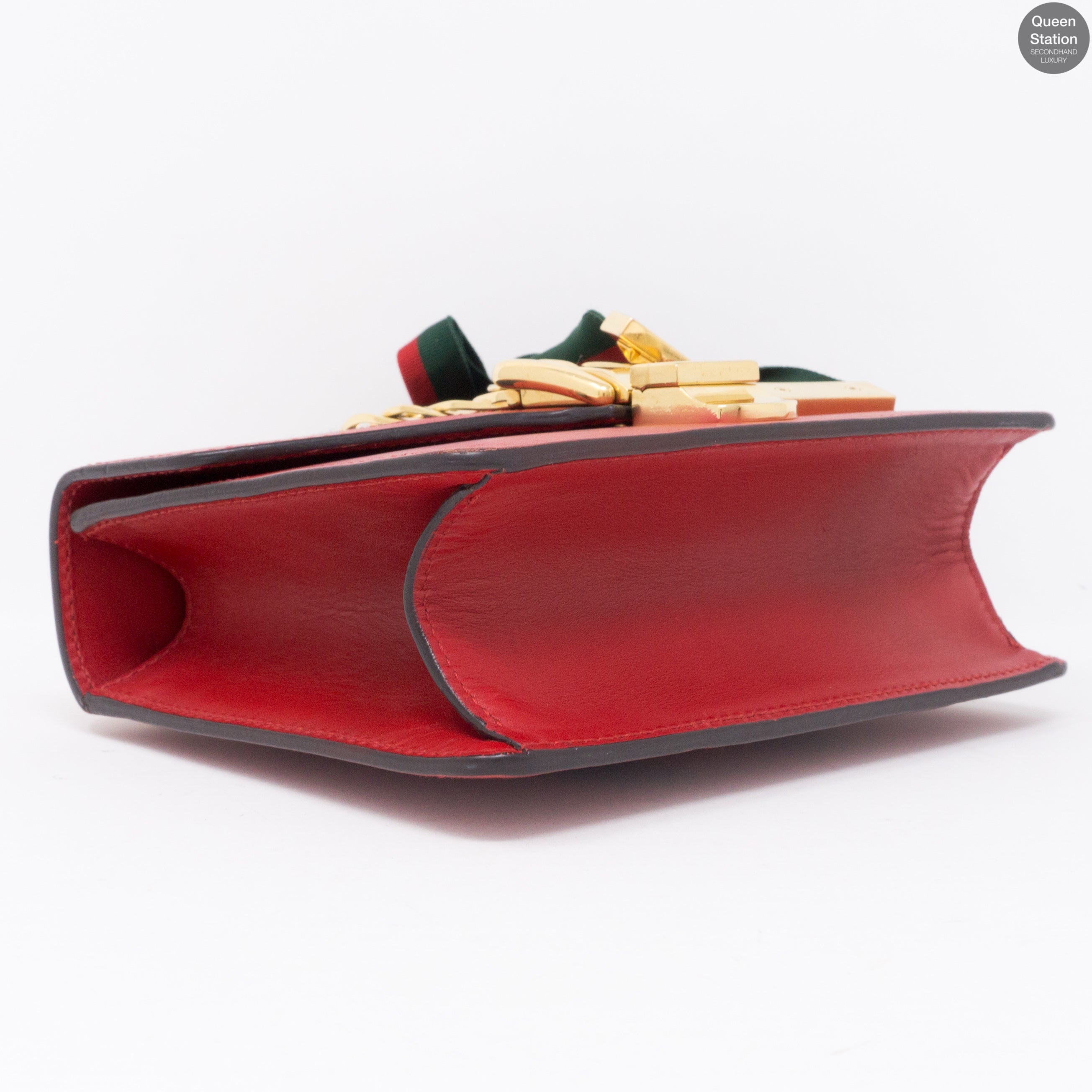 Sylvie Mini Red Leather Chain Bag